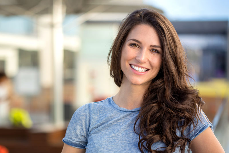 cosmetic dental patient after cosmetic procedure