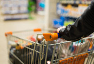 shopping cart in grocery store