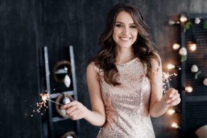 Woman celebrating News Year's